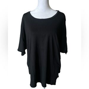 IRO Black Oversized Boxy Short Sleeve Tee